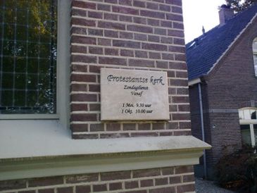 Naambordje natuursteen kerk