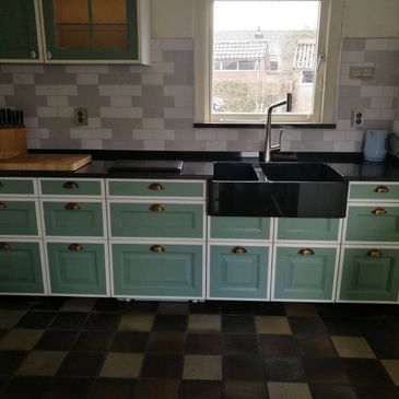 natuursteen keuken groen